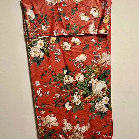 VTG Floral Designer Brunschwig & File Fabric in Coral Pink and Green 12 yards - Picture 8 of 14